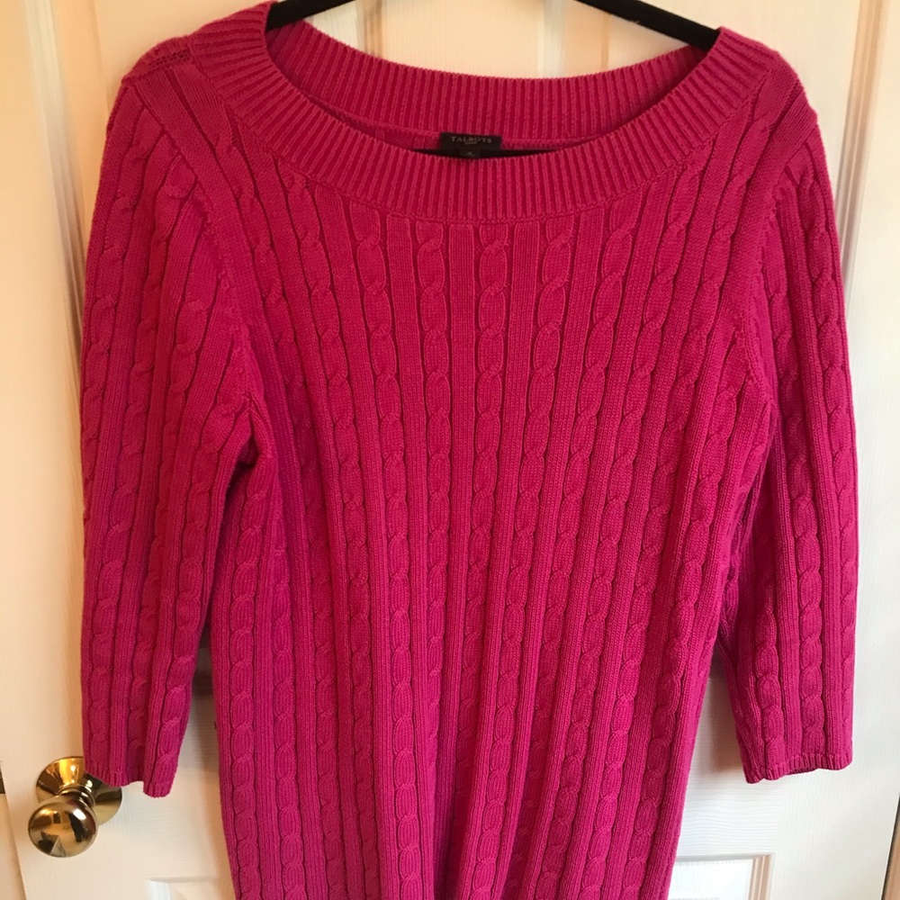 Talbot Pink 3/4 sleeve sweater.